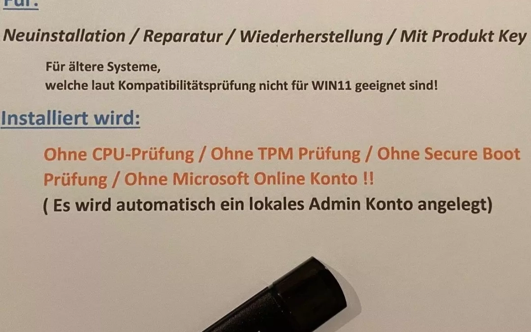 Gebrauchtware 18 Windows 11 USB Installation Stick 64GB