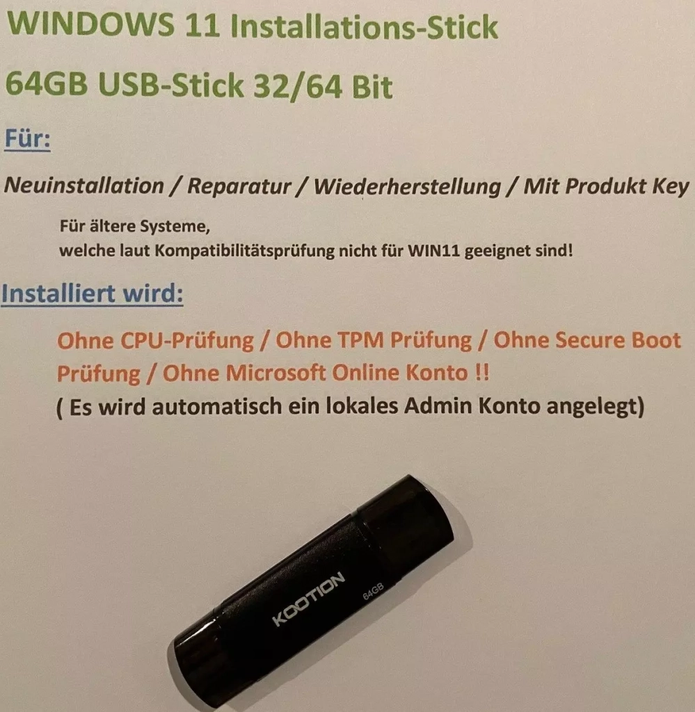 Windows 11 USB Installation Stick 64GB 6 Windows 11 USB Installation Stick 64GB